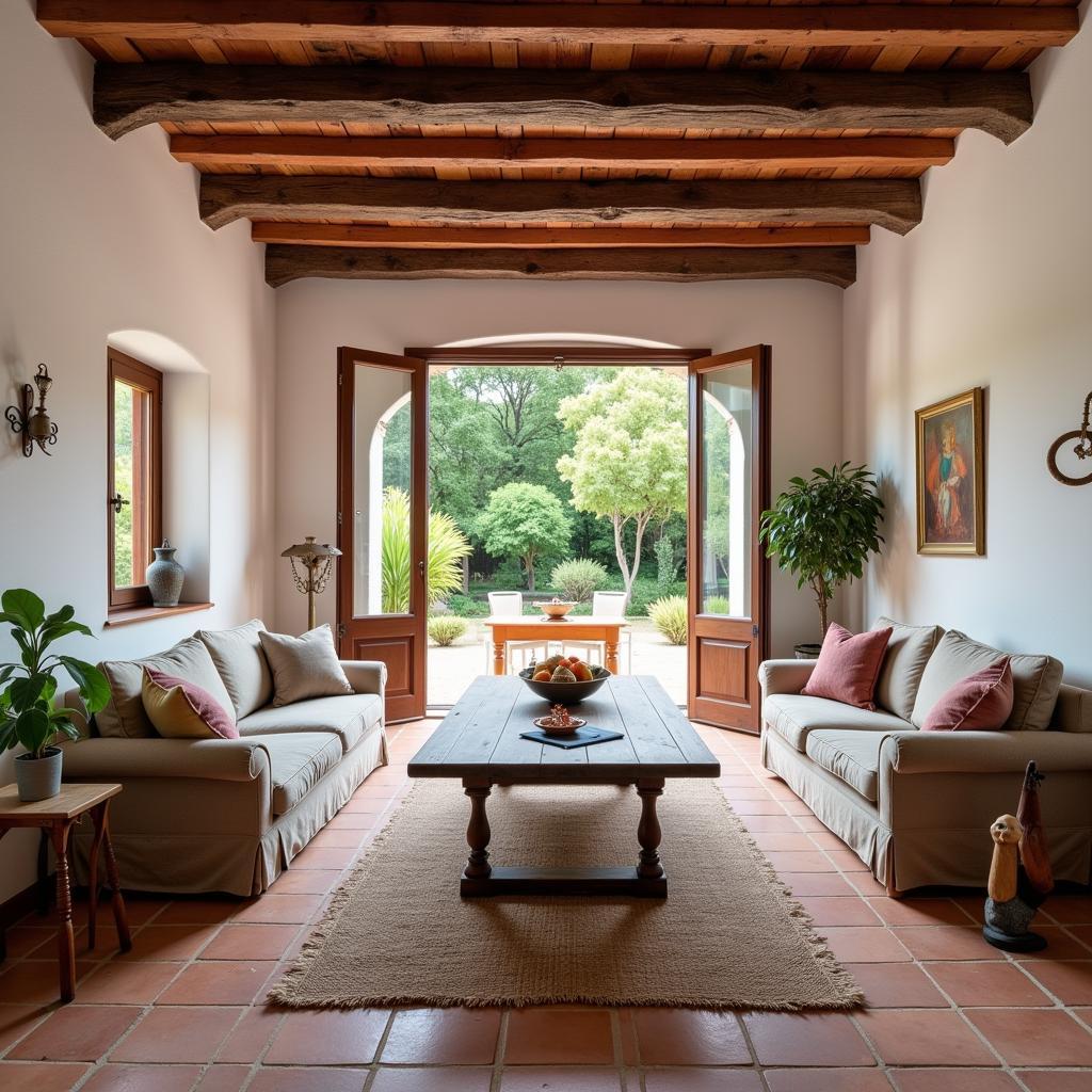 Rustic Spanish Villa Living Room