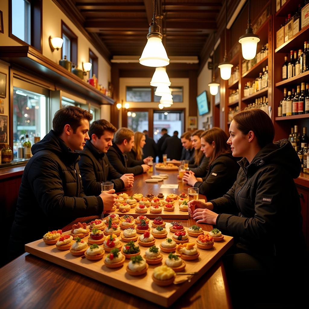 Lively pintxos bar in San Sebastian