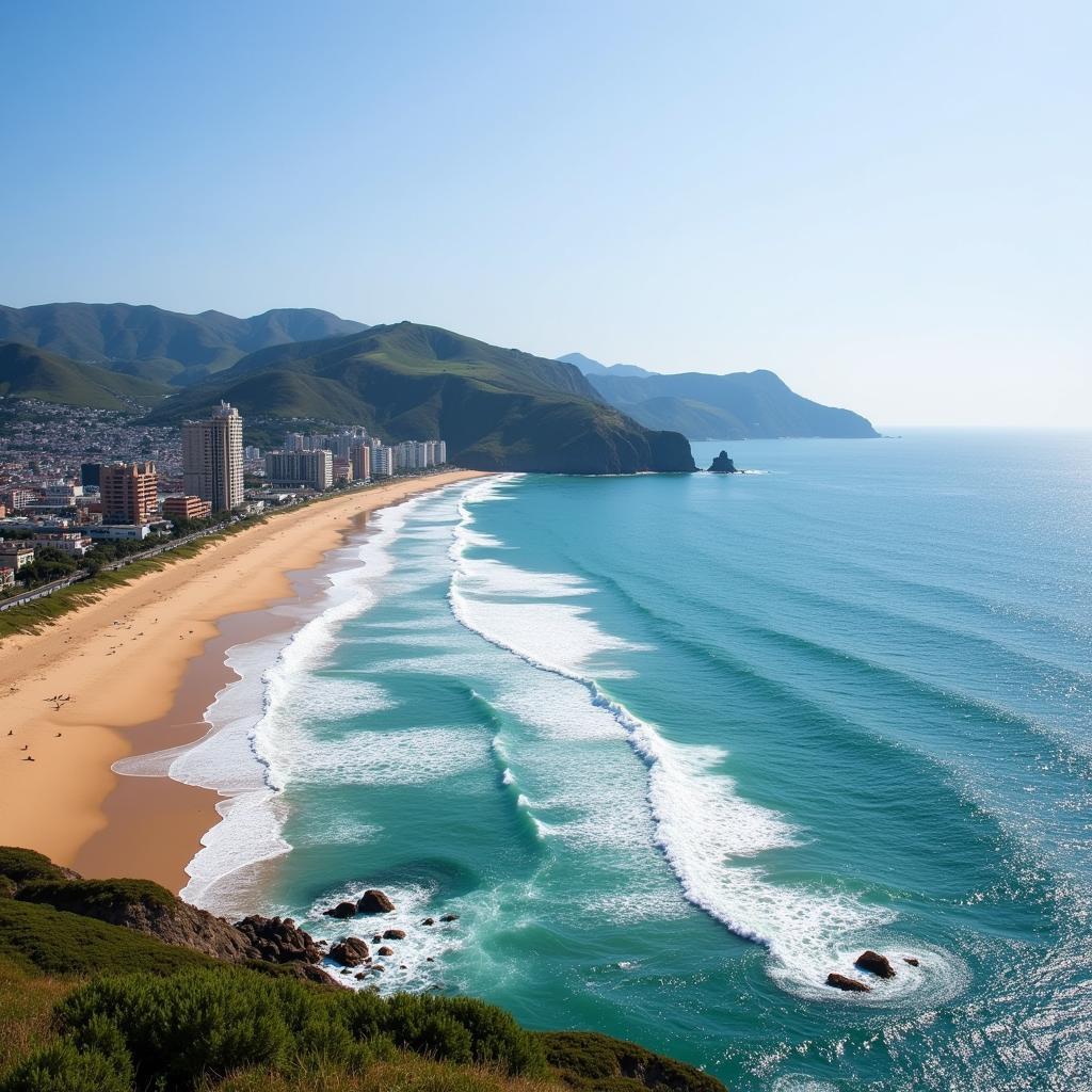 Scenic coastal view of Santander