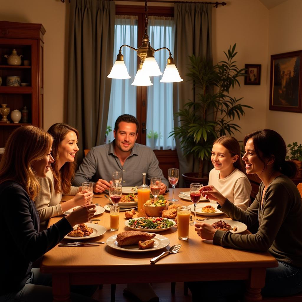 Family dinner in Santillana del Mar