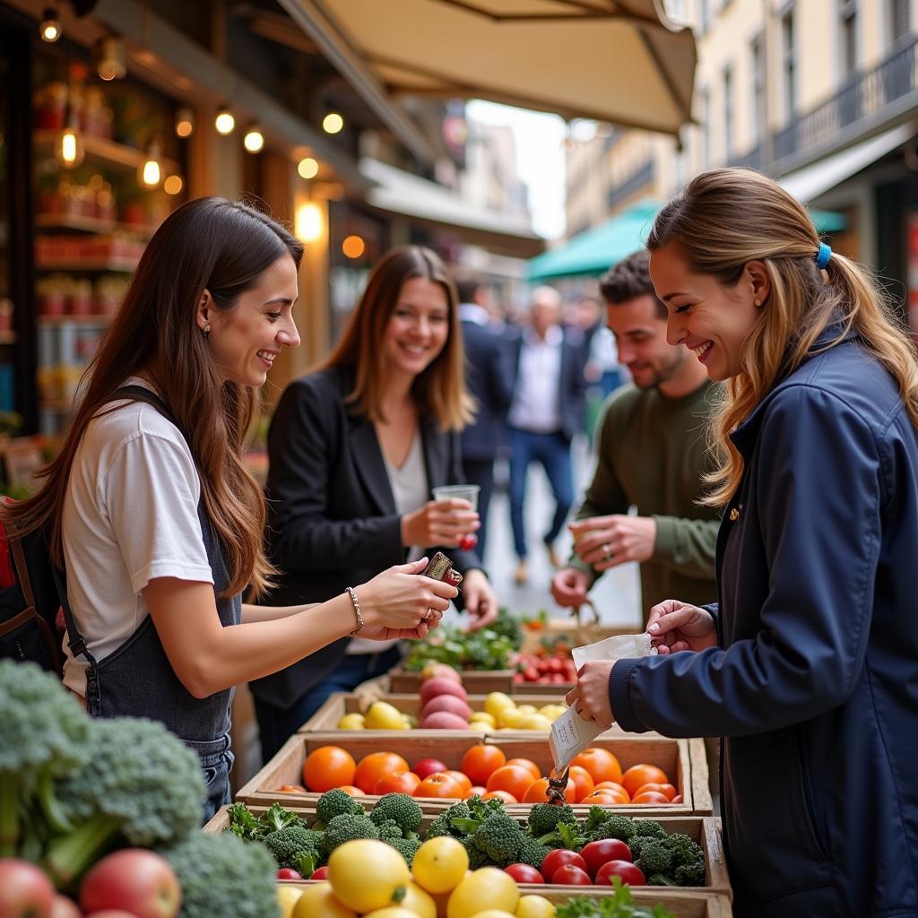 Satori Home Madrid guests exploring local market