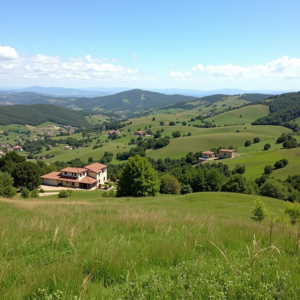 Breathtaking view of the lush green hills and valleys surrounding a bayerri home.