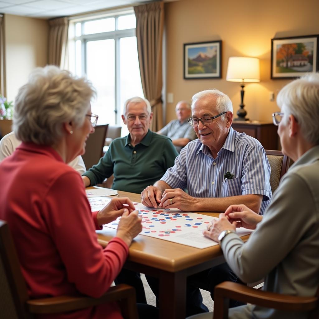 Seniors Socializing in Nursing Home