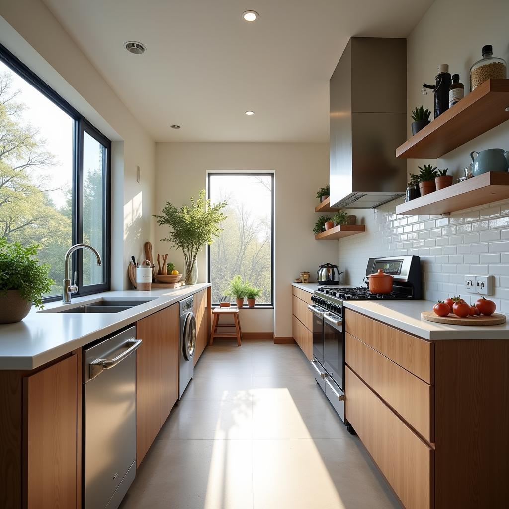 Modern and fully equipped kitchen in Seville apartment