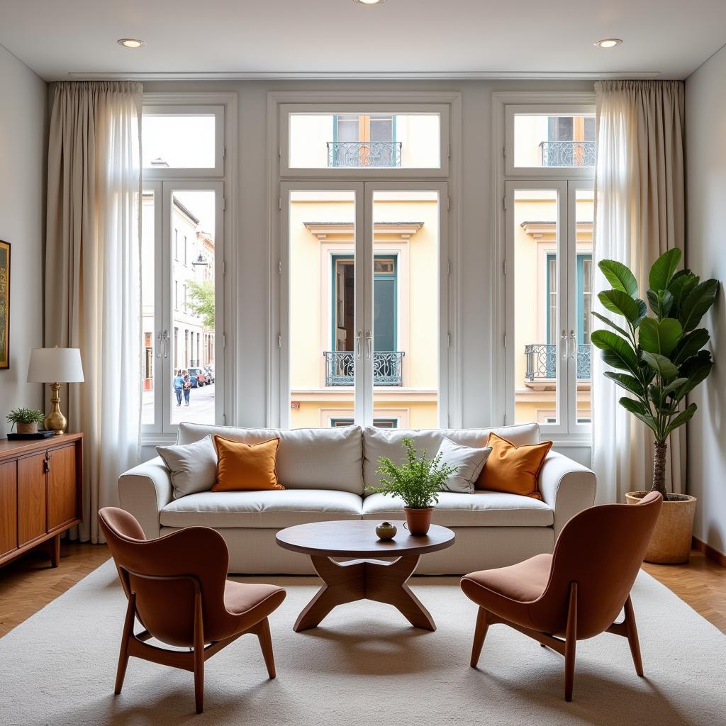 Spacious living room in a Kave Home Lennon apartment in Seville