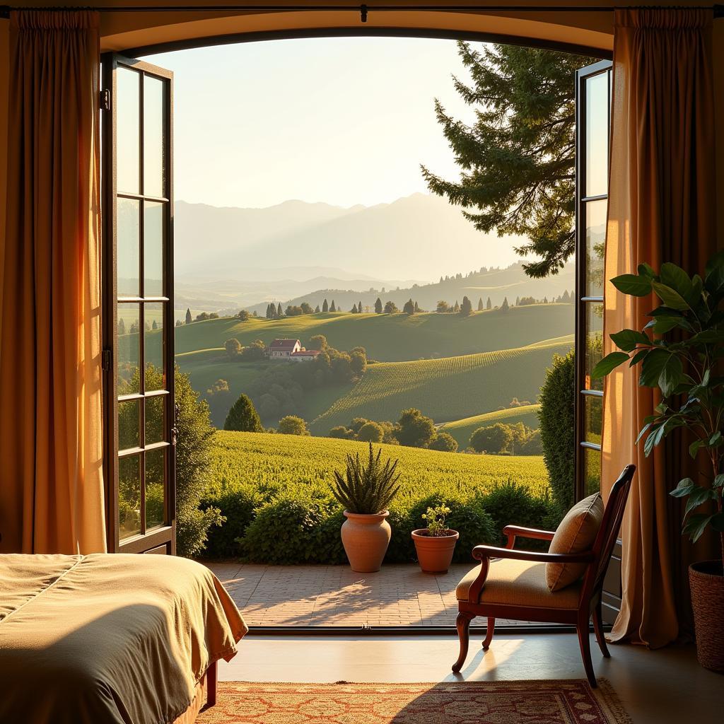 Siena homes nestled amidst vineyards