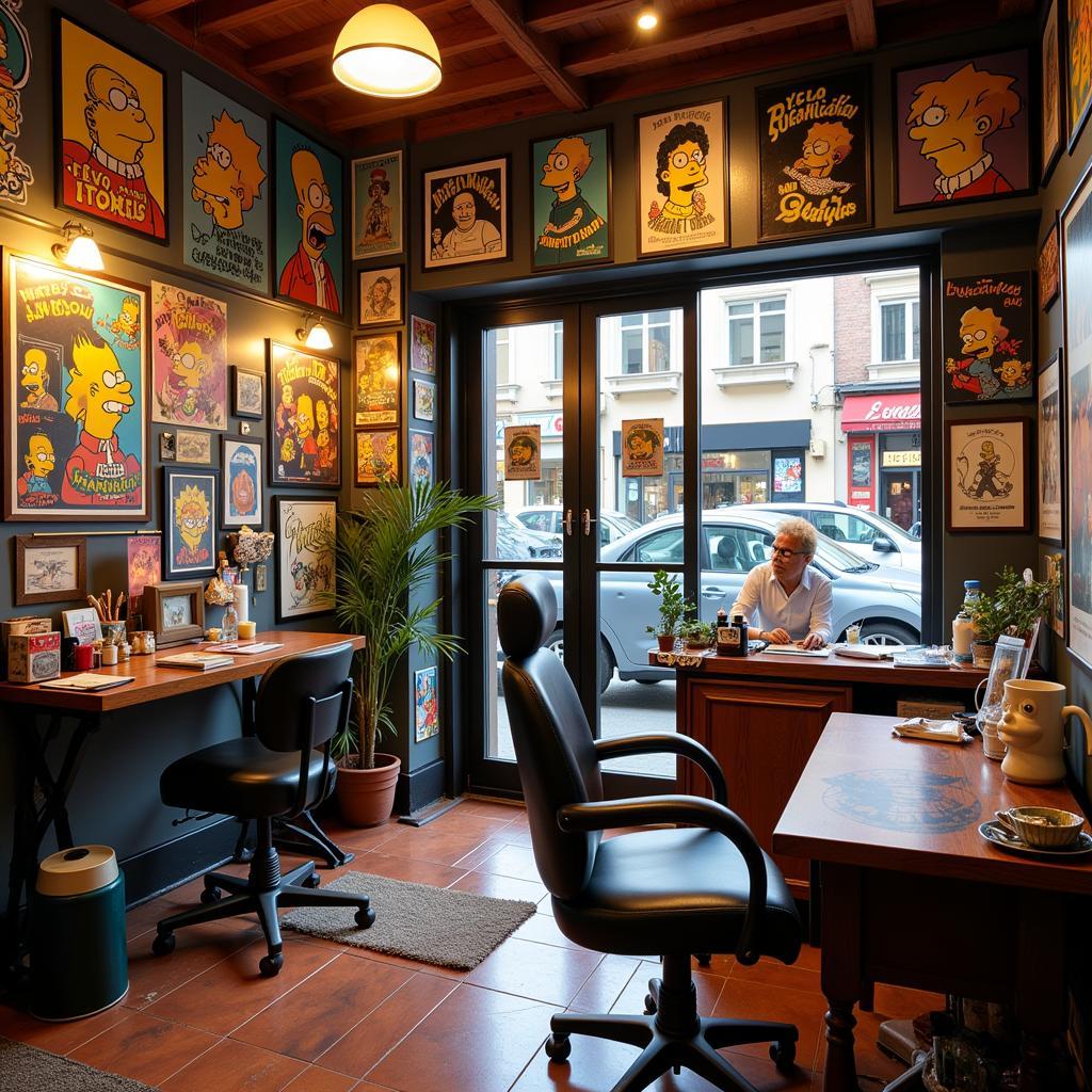 Simpsons-Themed Tattoo Studio in Barcelona