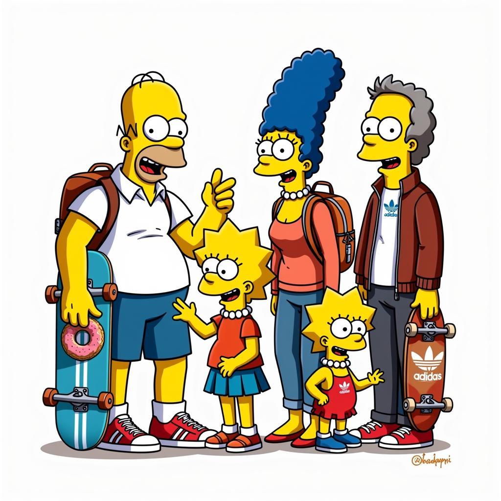 The Simpson family decked out in adidas gear.