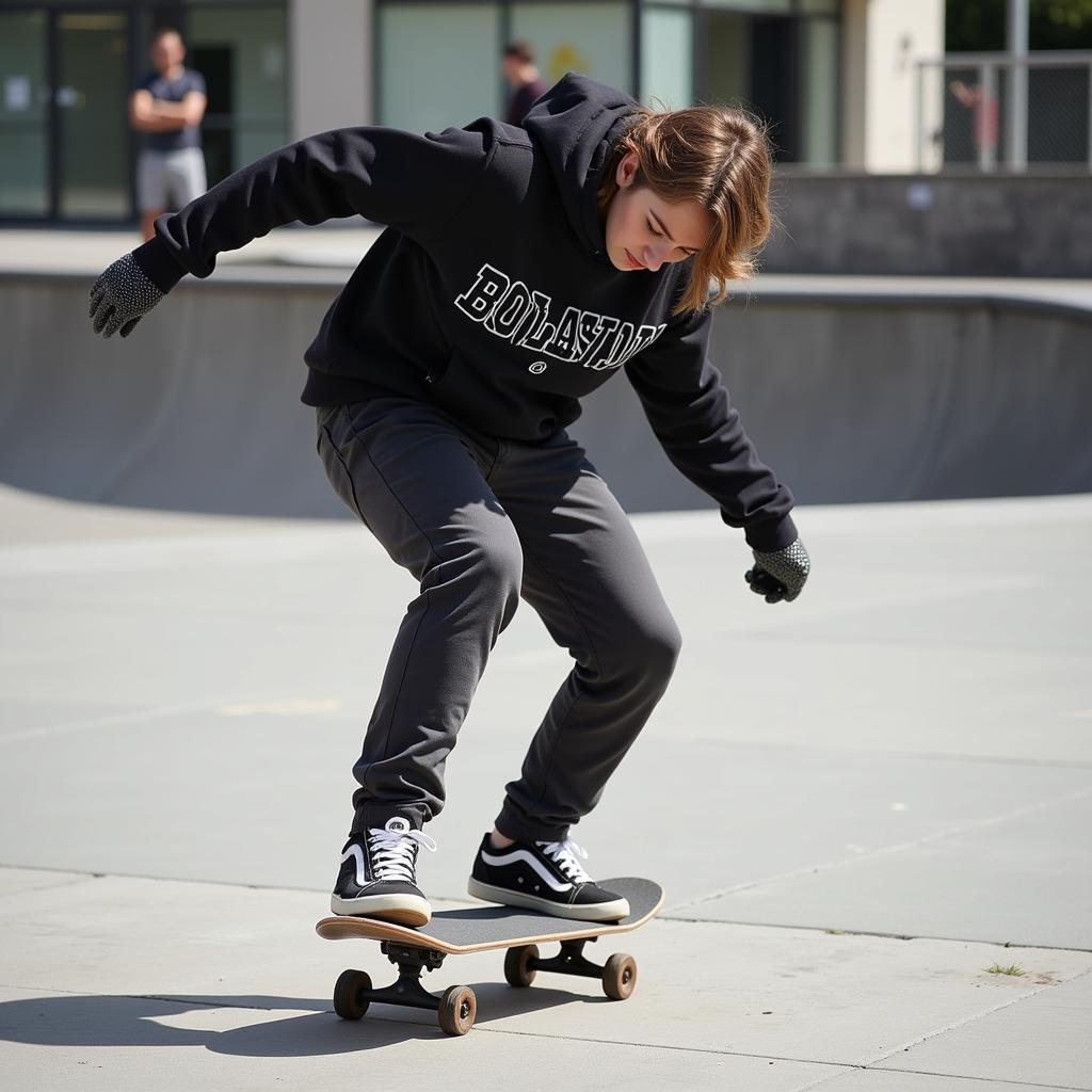 Indoor Skateboarder Practicing a Trick