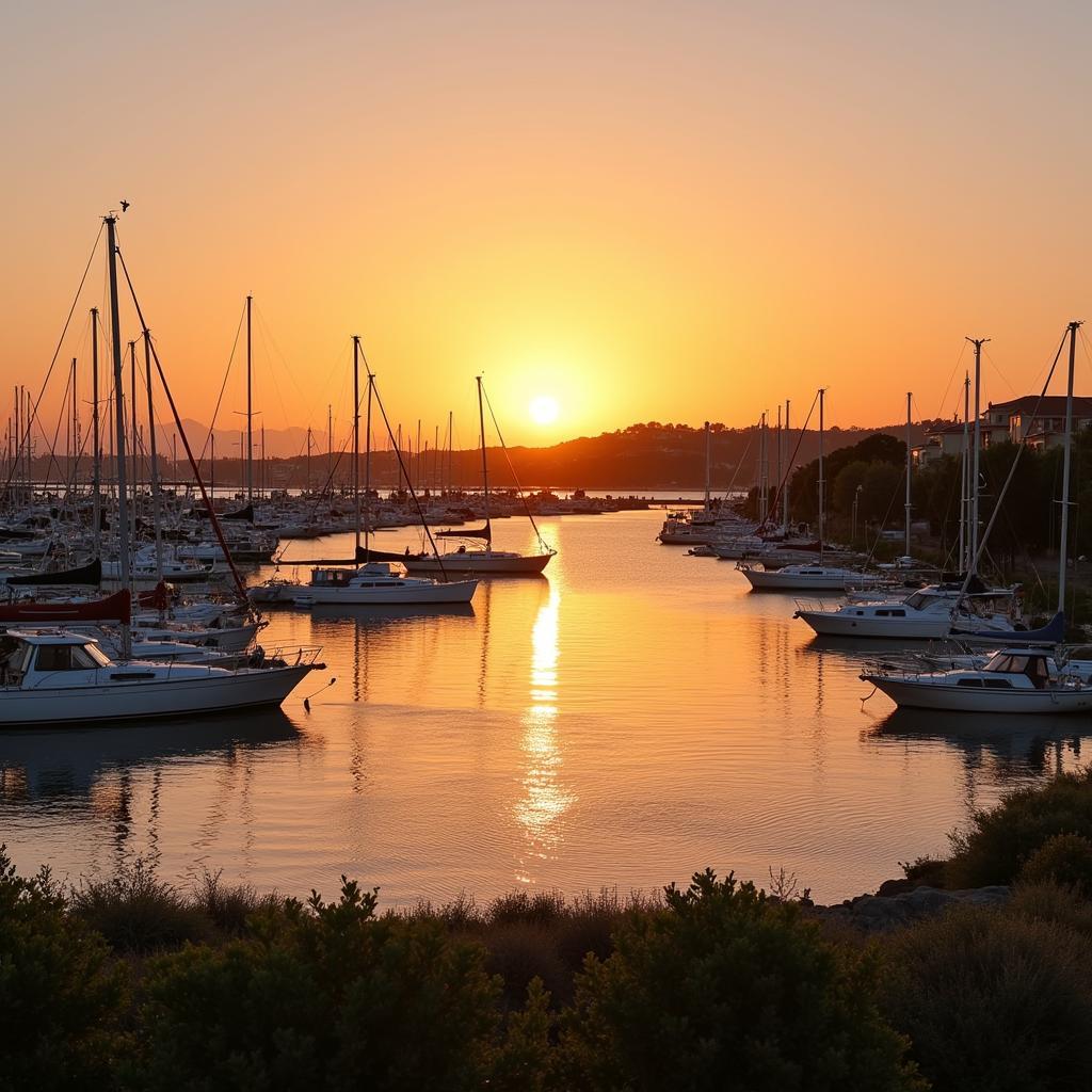 Sunset over Sotogrande marina