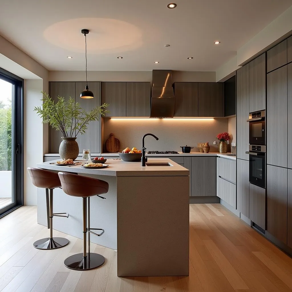 A modern, spacious kitchen in a Kronos Home, perfect for entertaining