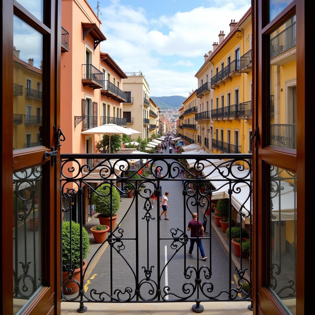 Balcony view from a charming Spanish apartment