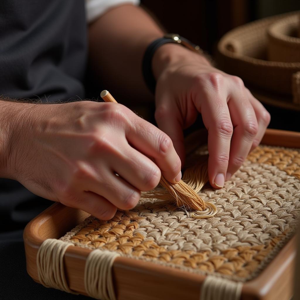 Spanish Artisan Weaving Cesta Infantil