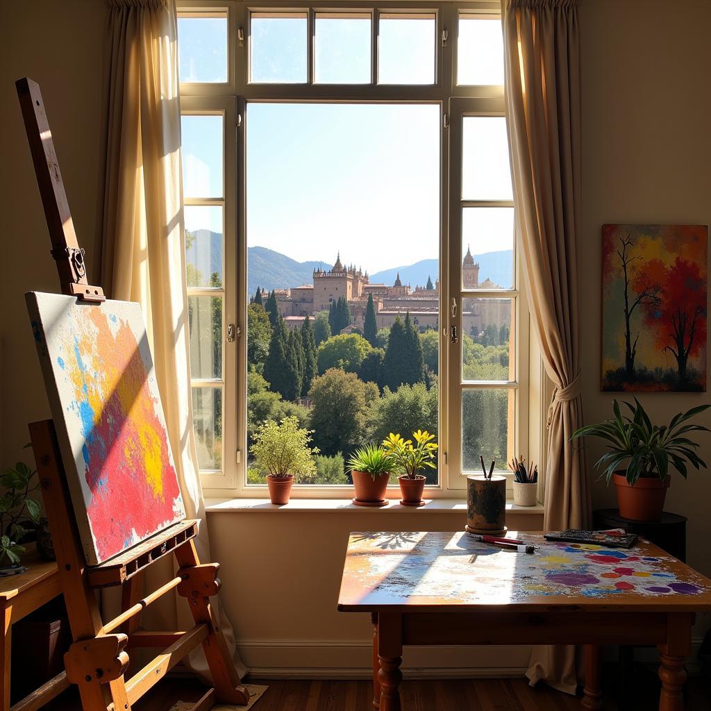 Artist studio in a Spanish home