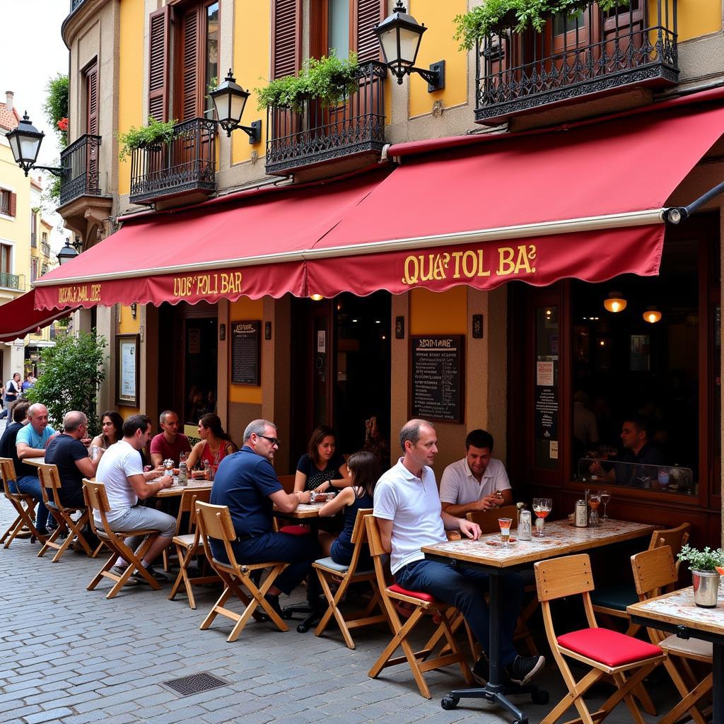 Inviting exterior of a traditional Spanish bar