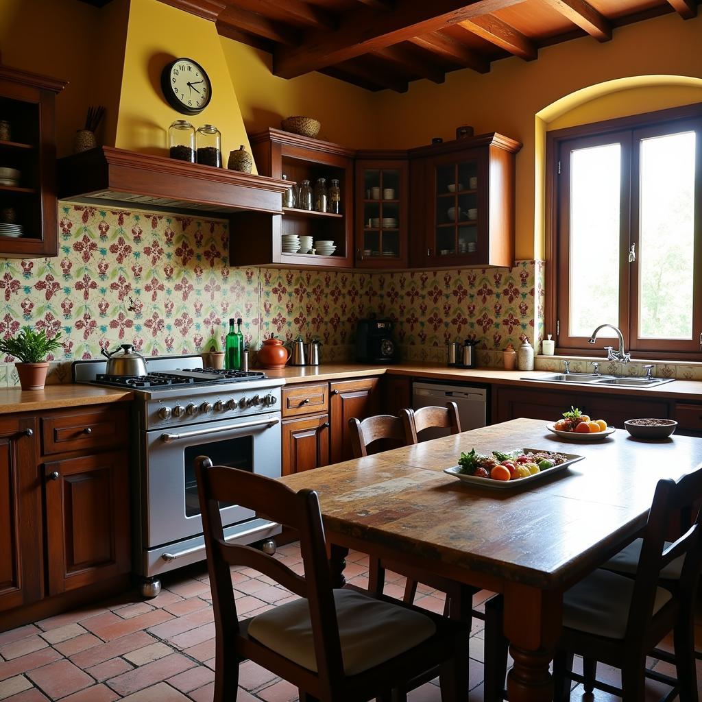 Inviting Kitchen in a Spanish Boarding House