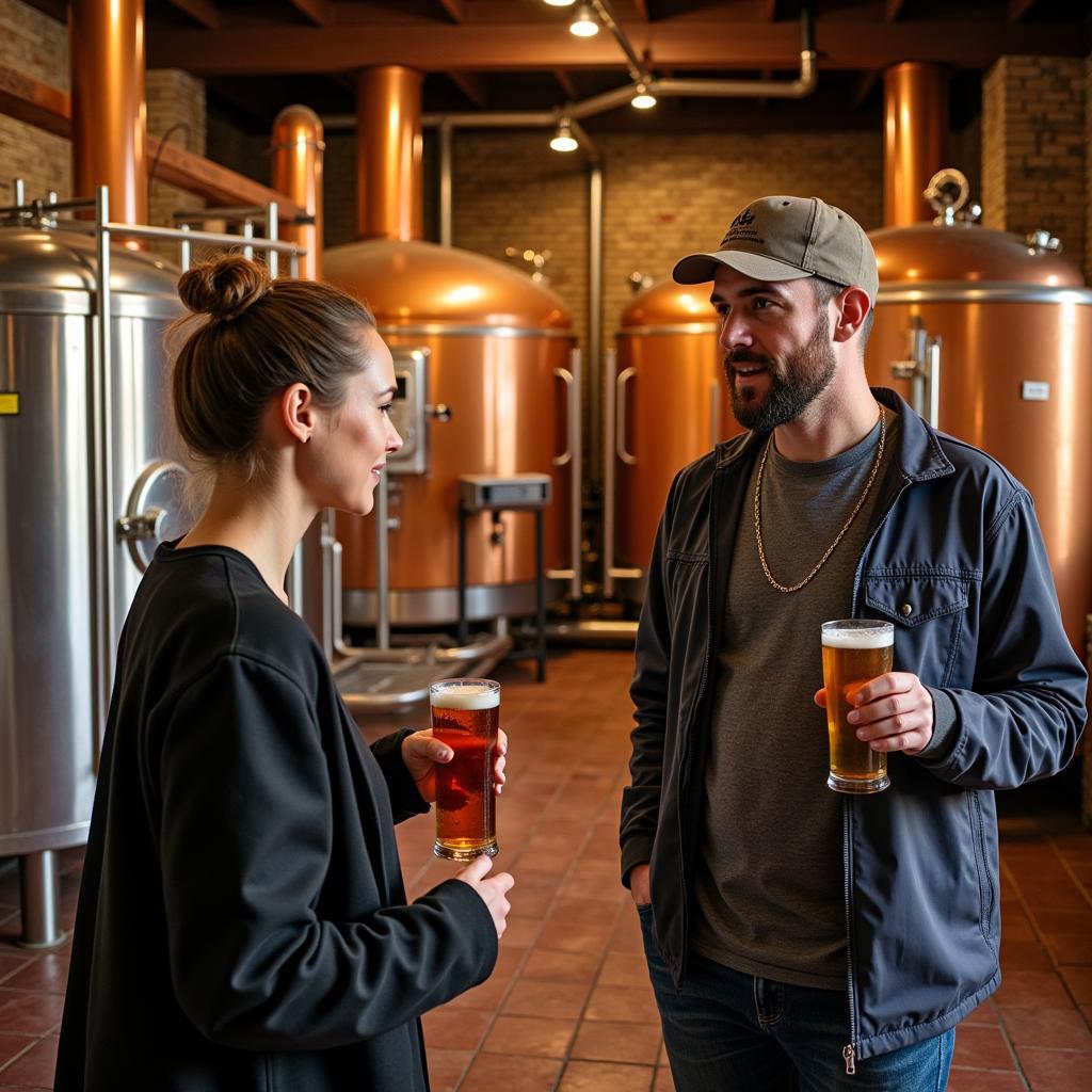 Spanish brewer demonstrating the brewing process