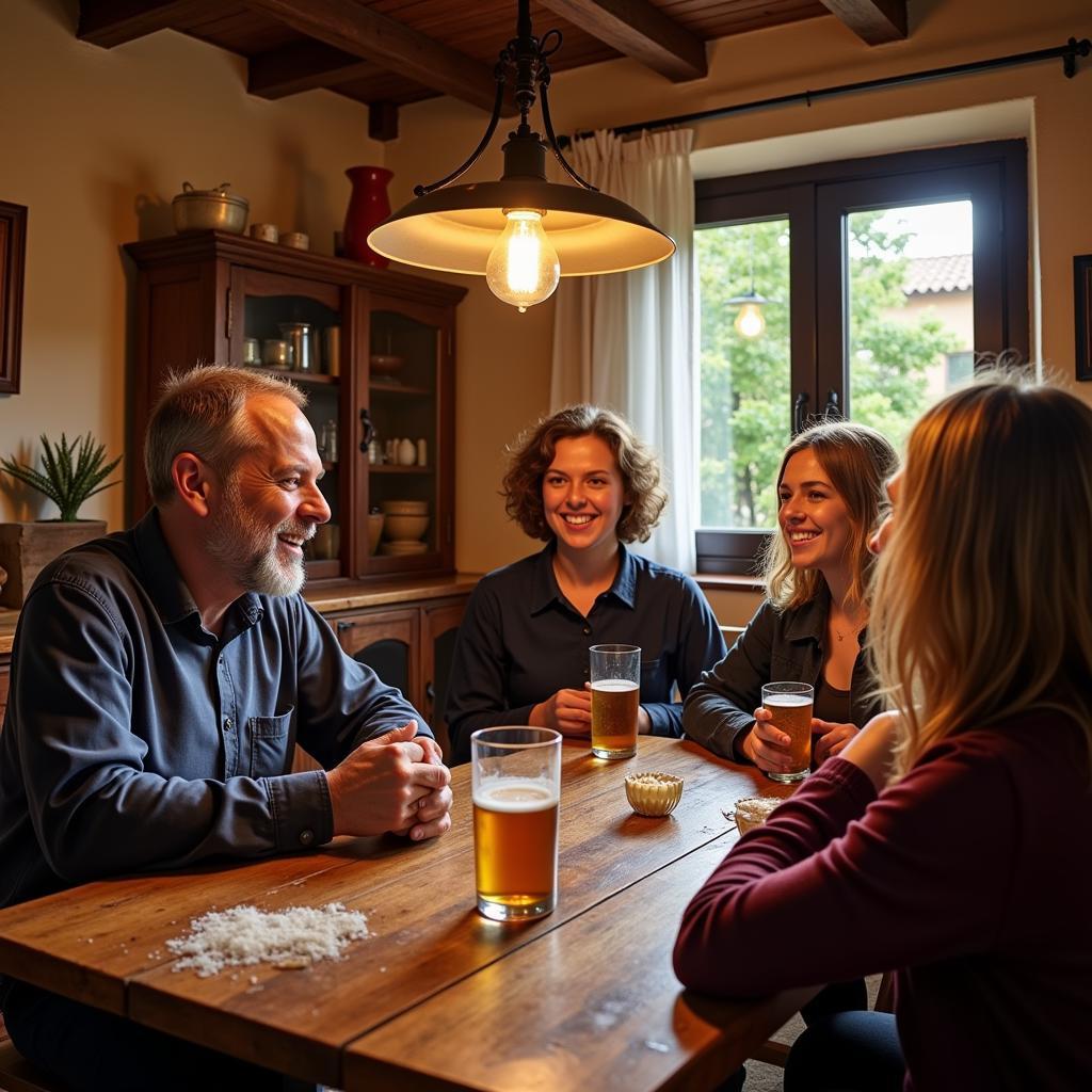 Spanish brewer sharing stories with guests