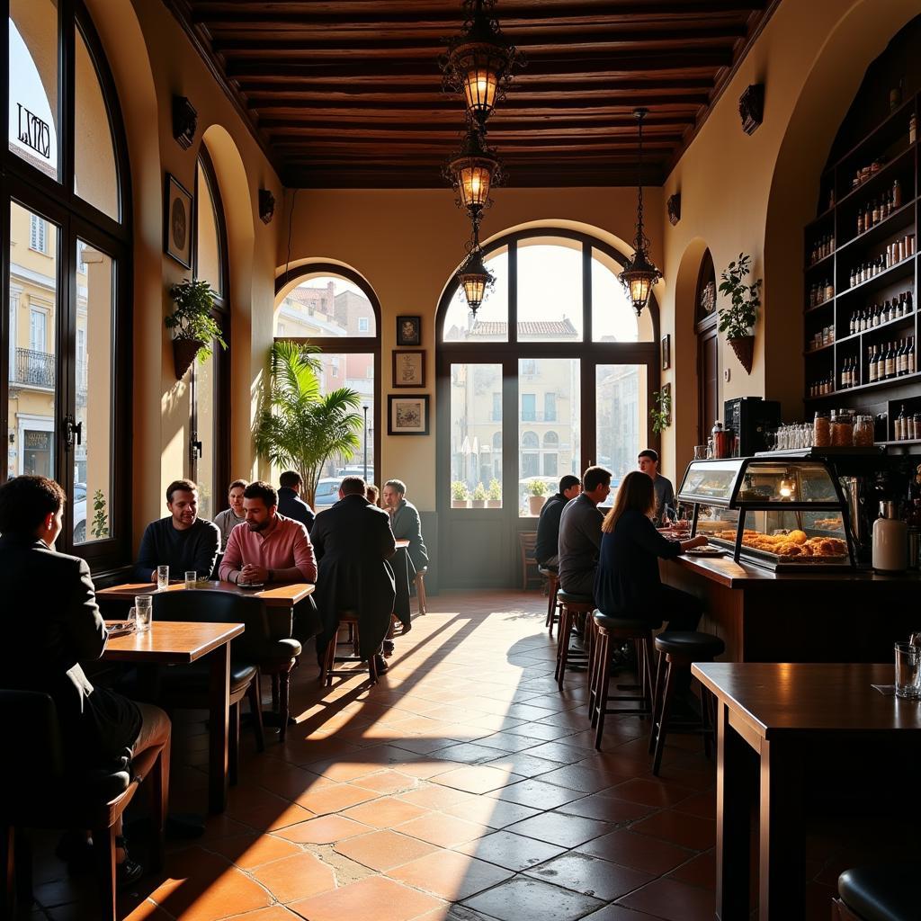 A Gathering Place: Coffee and Cake in a Spanish Cafe