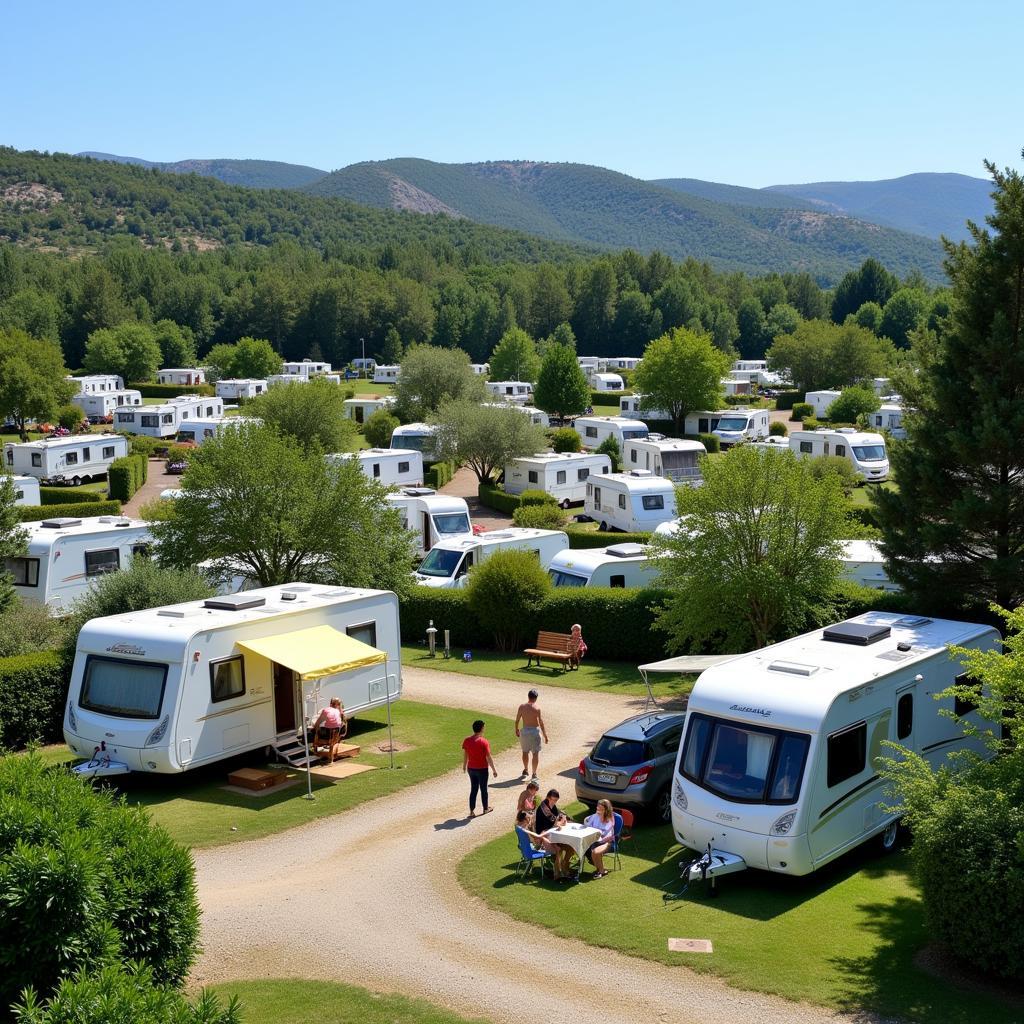 Vibrant Spanish Campsite