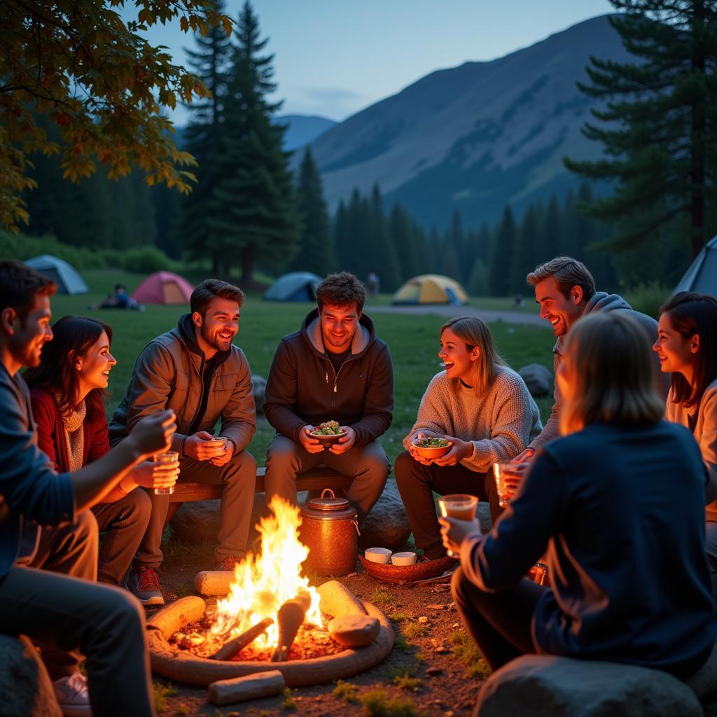 Social Life at a Spanish Campsite