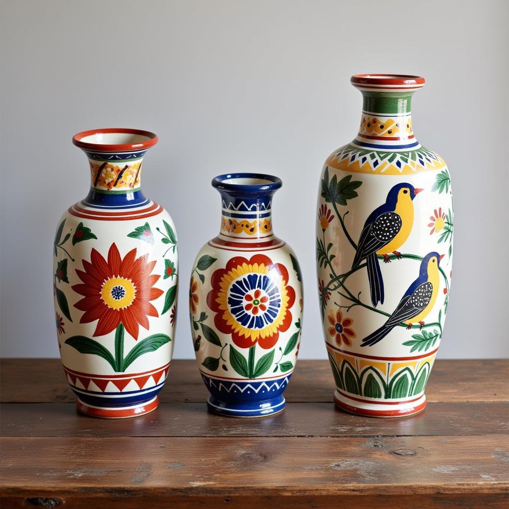 Hand-Painted Spanish Ceramic Vases