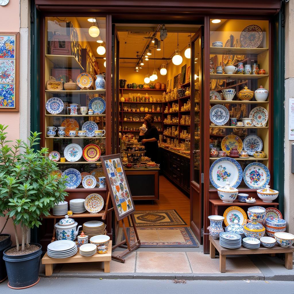 Vibrant Spanish Ceramics Shop