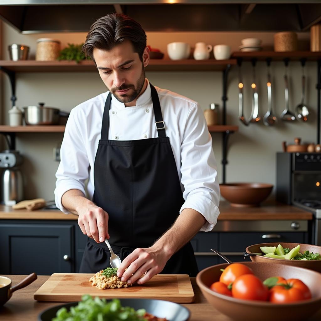 Spanish Chef Wearing Zara Home Delantal