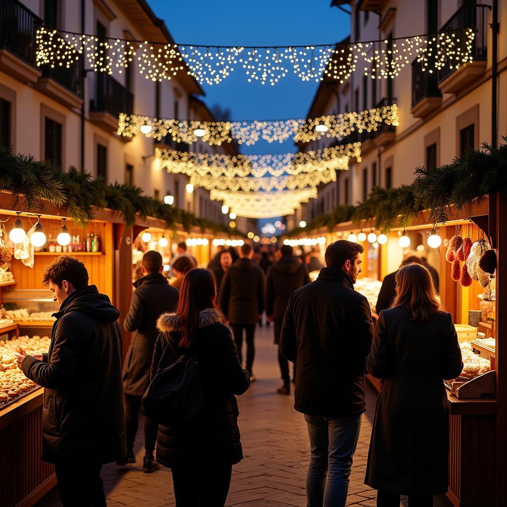 Spanish Christmas Market: A bustling Christmas market filled with festive cheer and the aroma of roasted chestnuts.