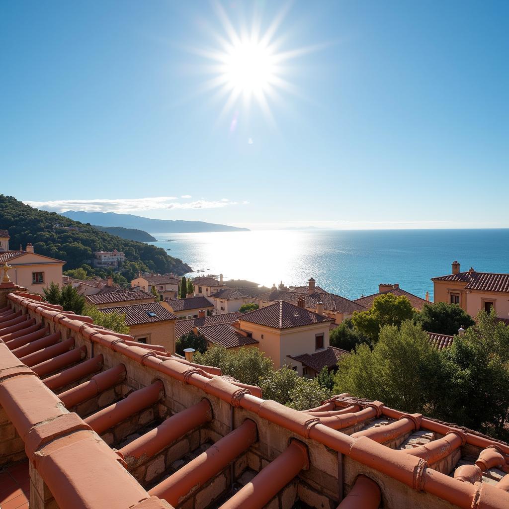 A breathtaking view of a Spanish city overlooking the sea