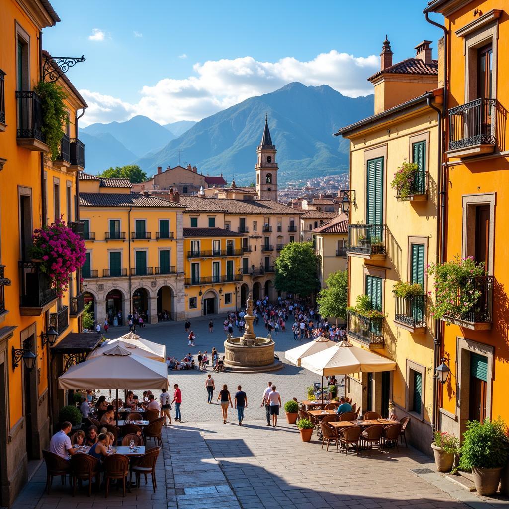 Vibrant Spanish Cityscape