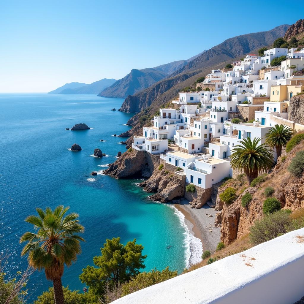 Picturesque view of a Spanish coastal town