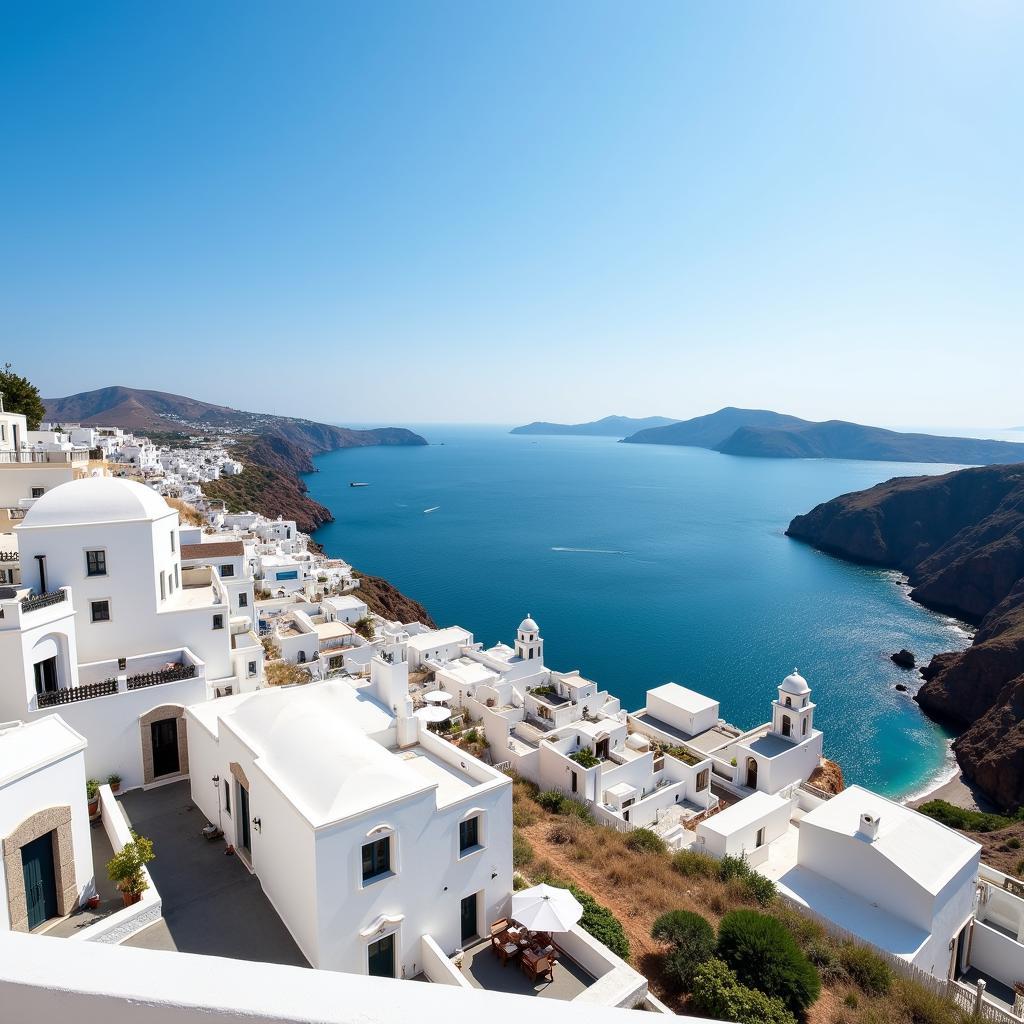 View of a charming Spanish coastal town with colorful houses