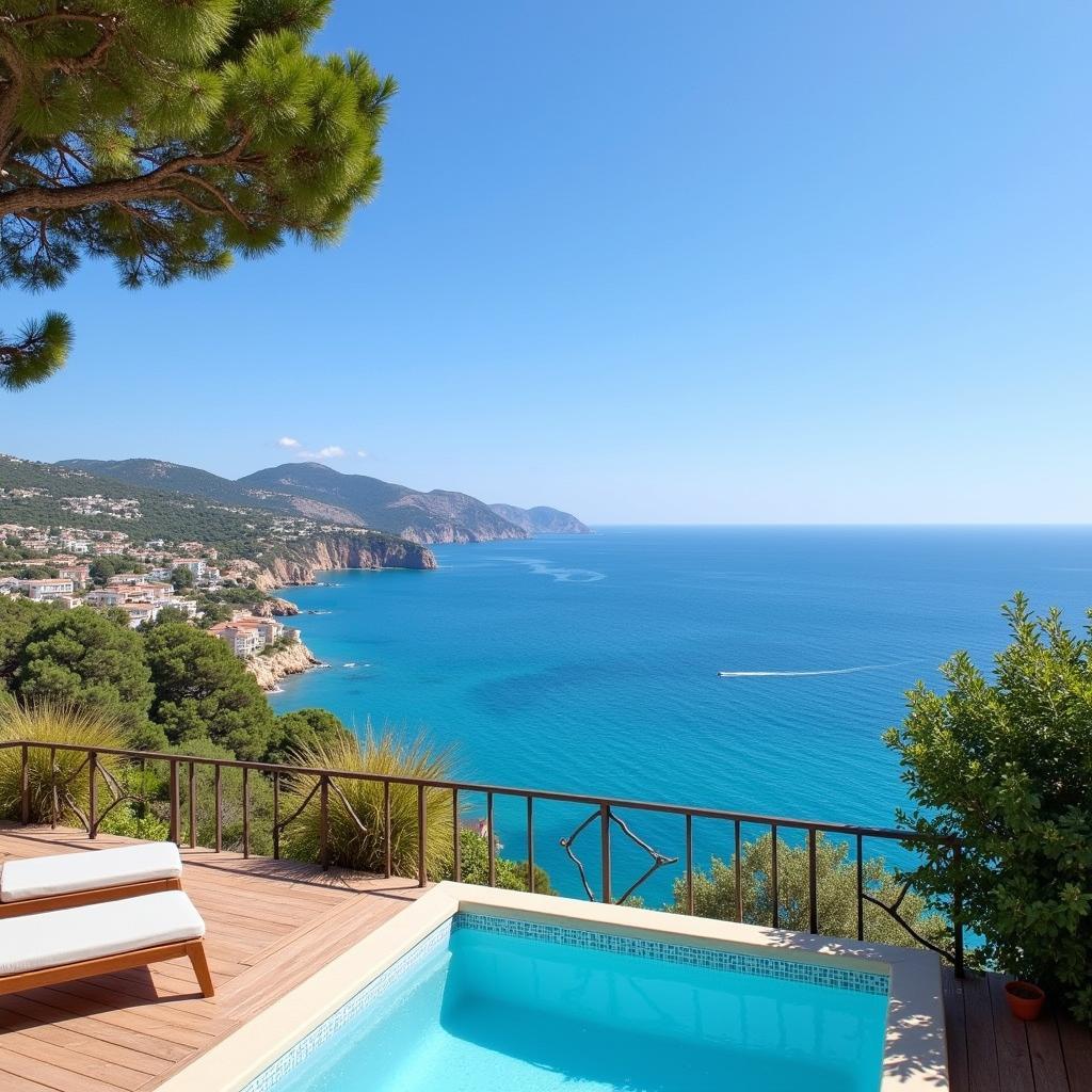 Breathtaking view of the Spanish coastline from a mobile home.