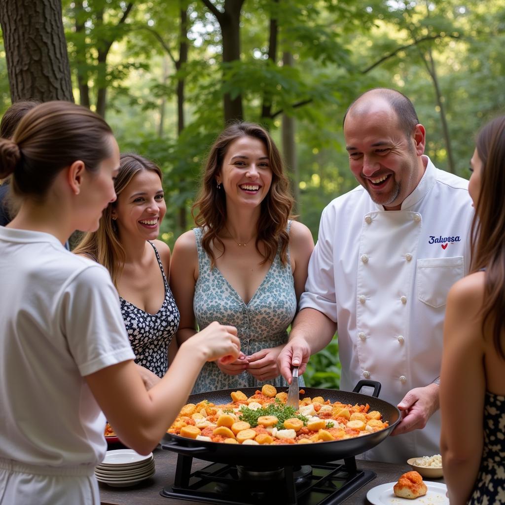 Learning to prepare traditional paella