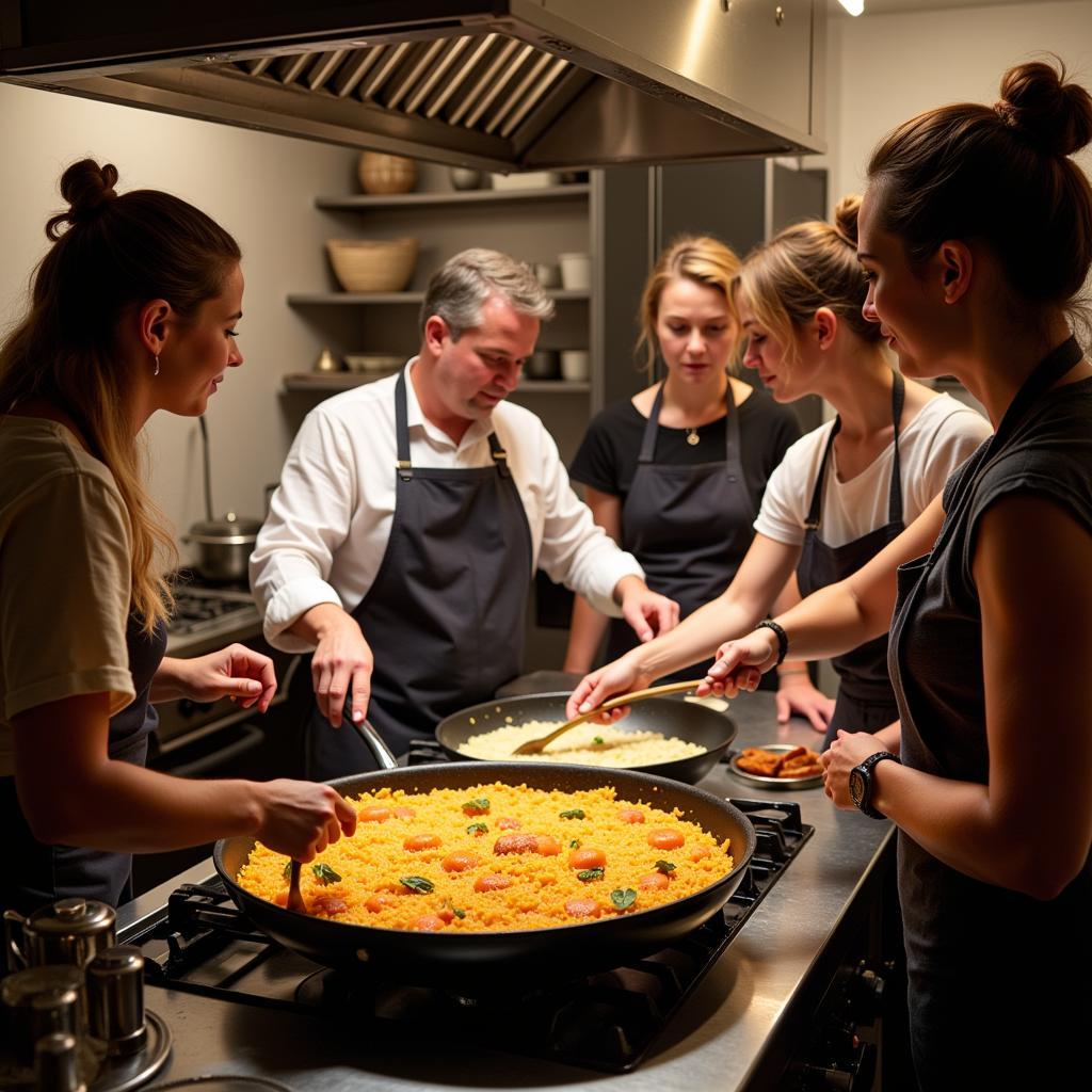 Paella cooking class in a Spanish home