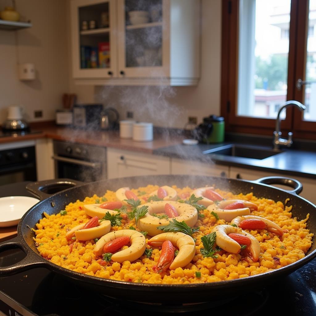 A cooking class in a Spanish homestay