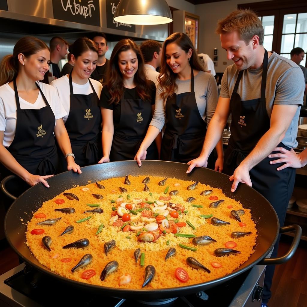 Authentic Spanish paella cooking class