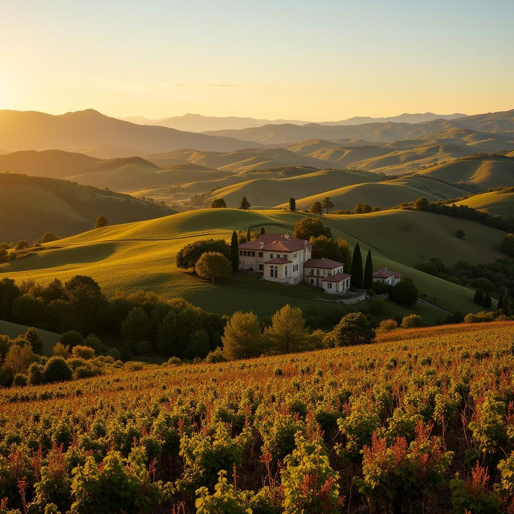 Rolling hills in the Spanish countryside