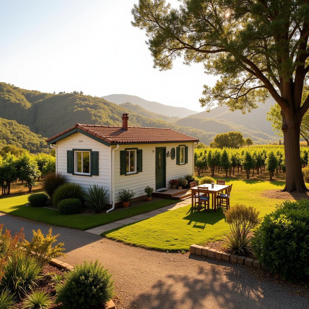 Mobil home nestled in the Spanish countryside