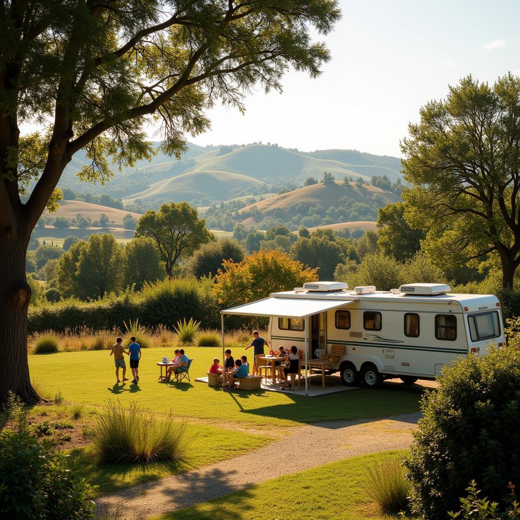 Mobile Home Park in Spanish Countryside