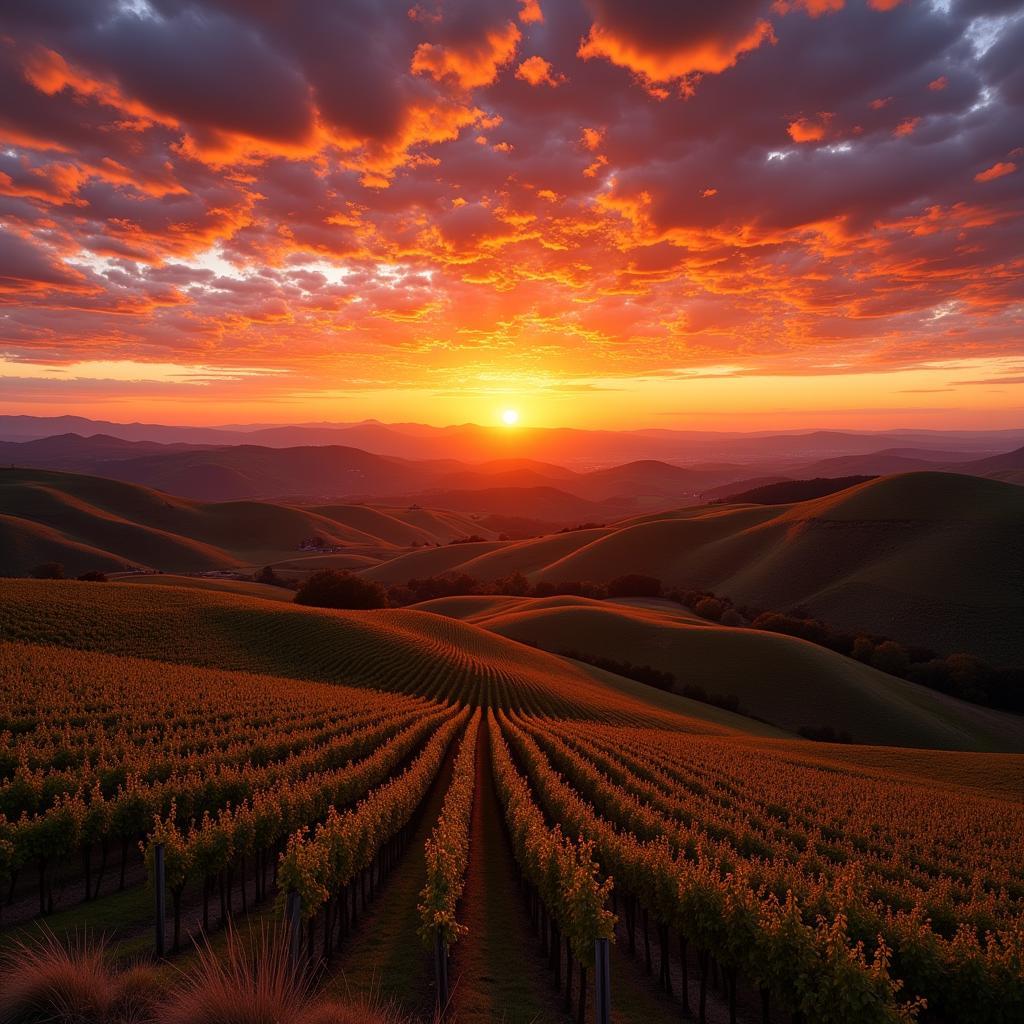 Sunset over Spanish Countryside