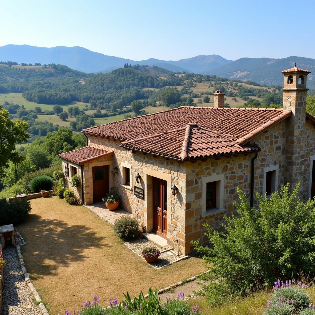 Rustic trigo home nestled in the Spanish countryside