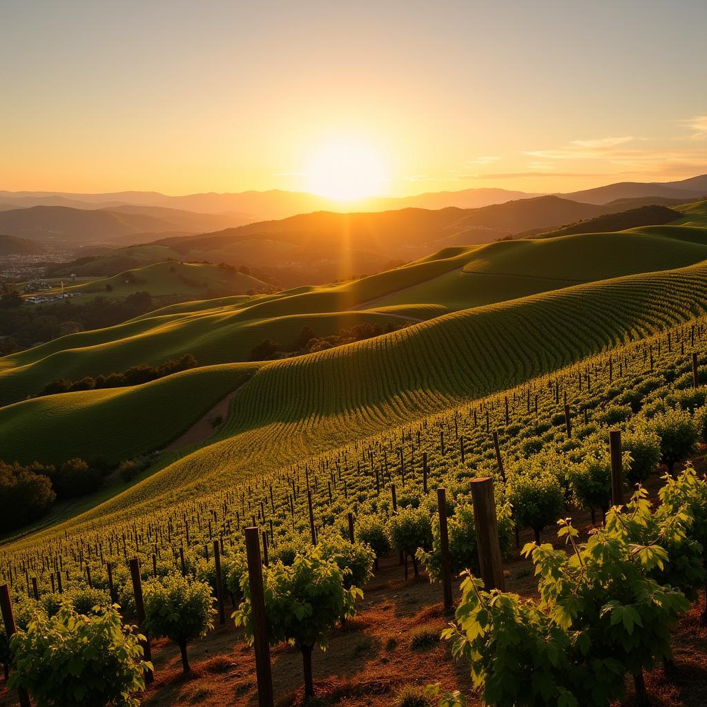 Picturesque Spanish Countryside Vineyards