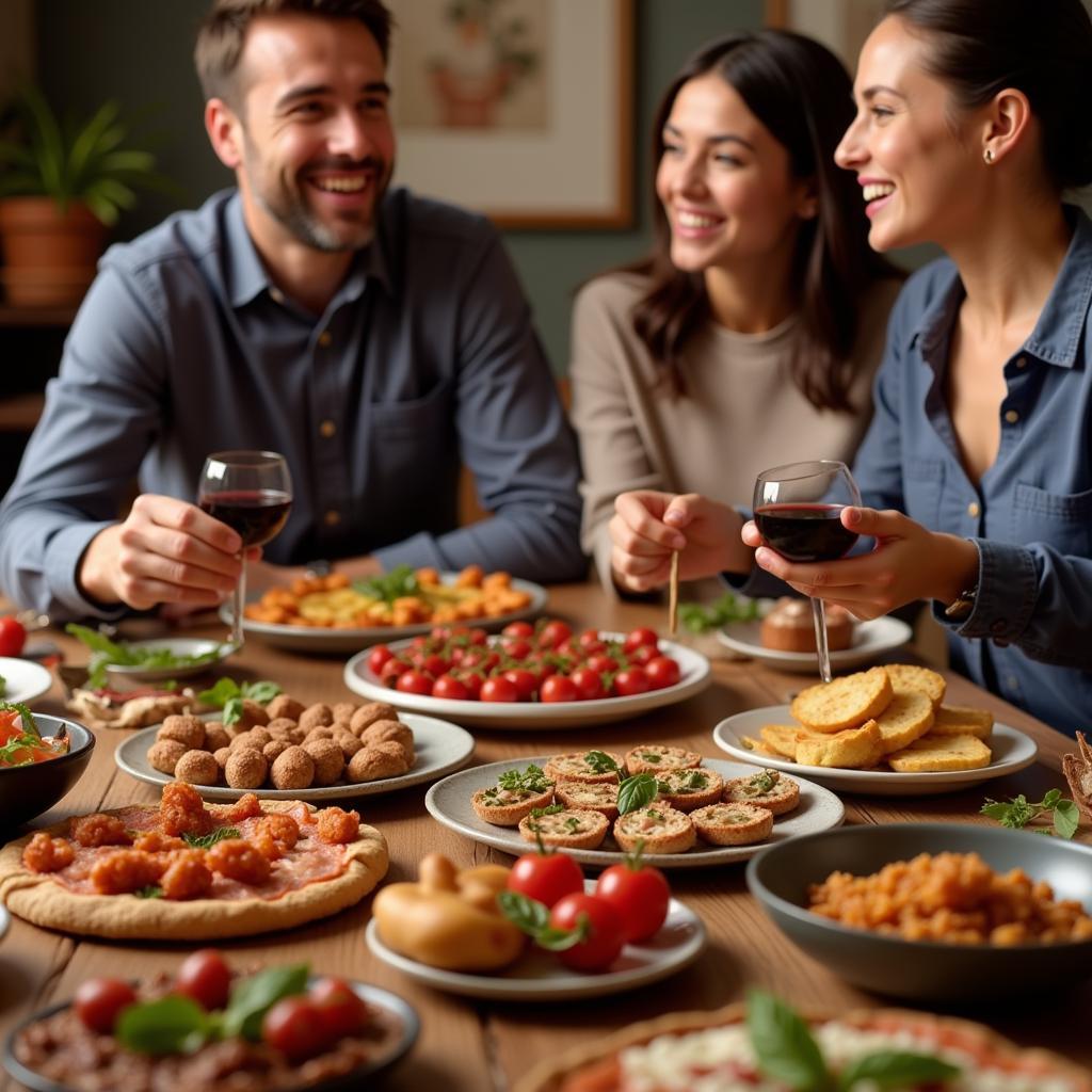 Sharing Tapas in a Spanish Home