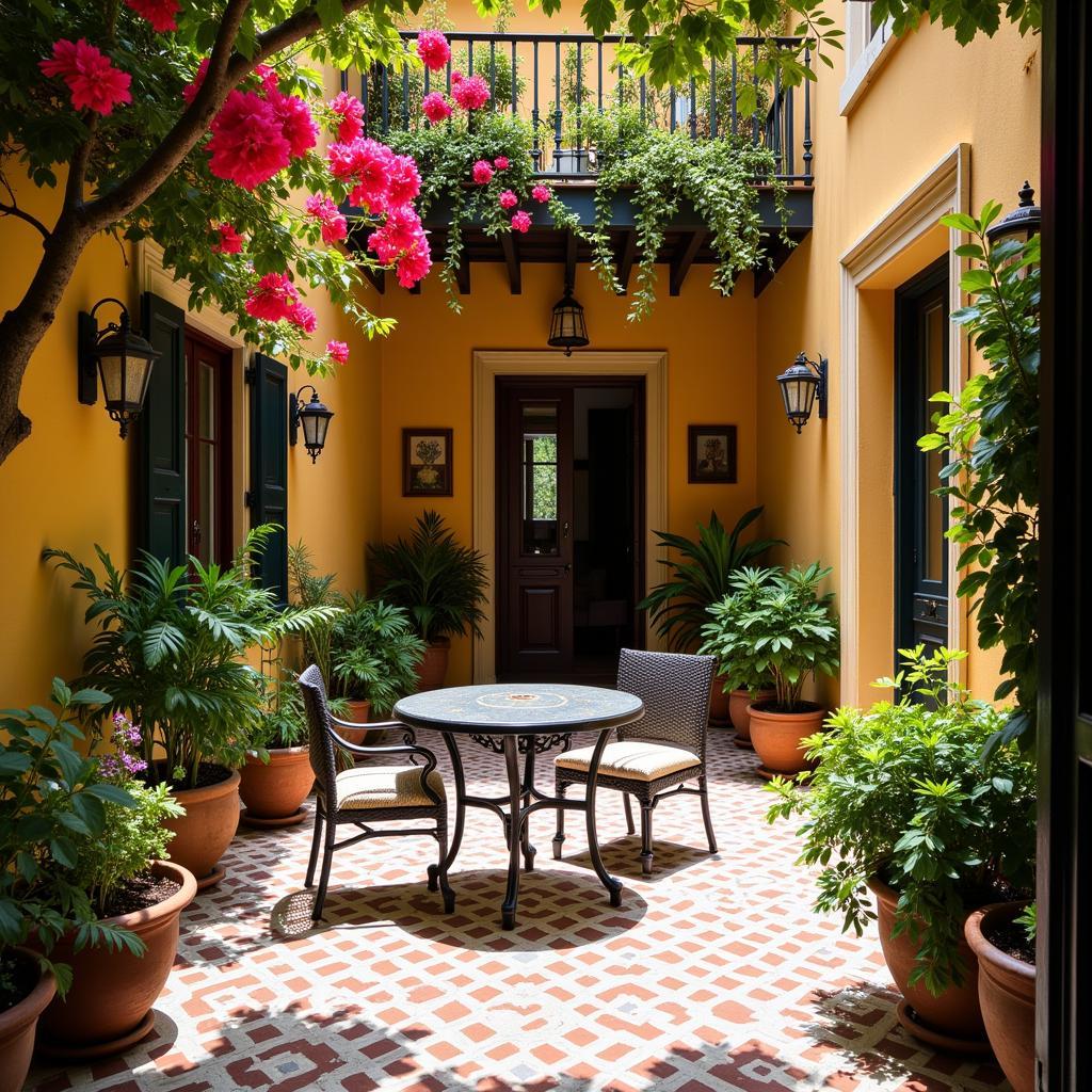 Tranquil Spanish Courtyard