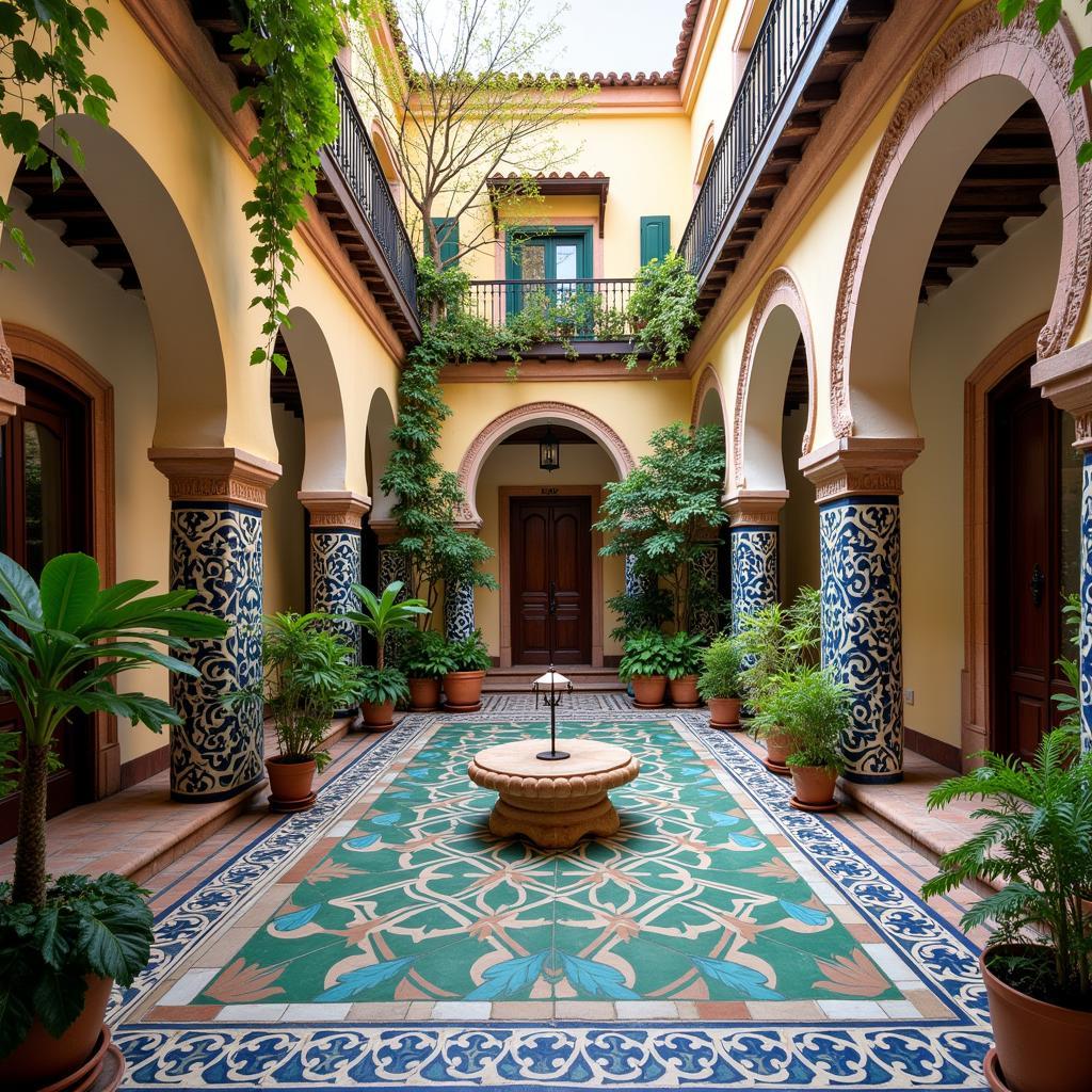 Tranquil Spanish Courtyard