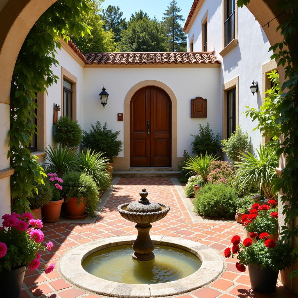 Peaceful Spanish courtyard