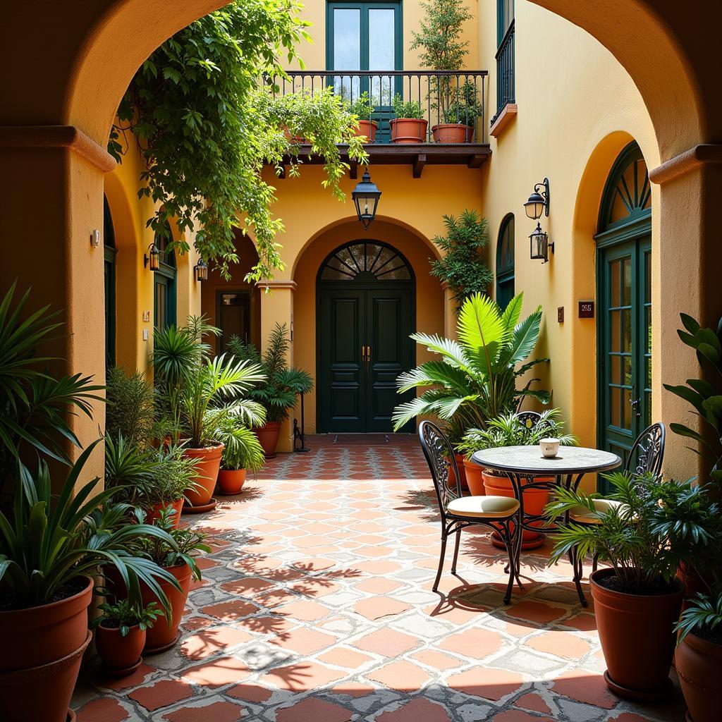 Tranquil Spanish Courtyard