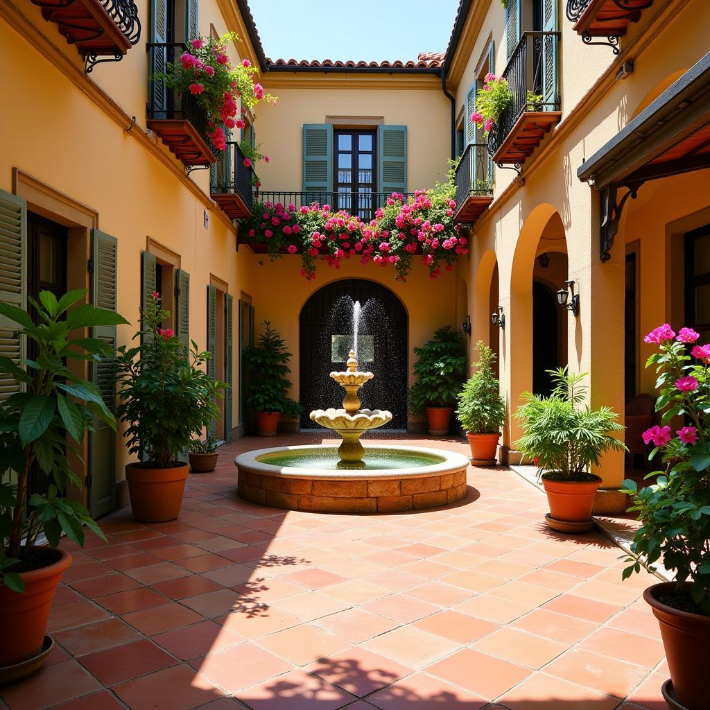 Tranquil Spanish Courtyard